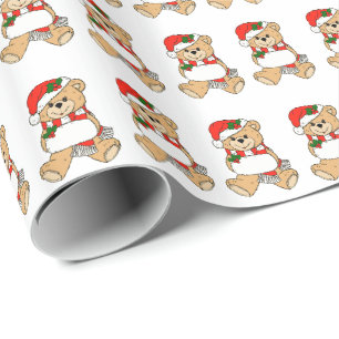 Papier Cadeau Papier de cadeau de Noël d'ours de nounours de