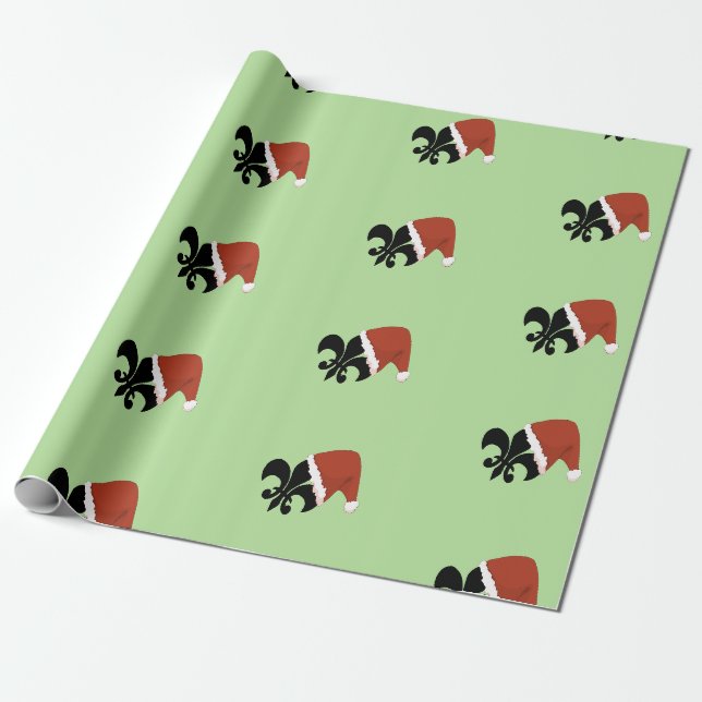 Papier Cadeau Papier de Christmas Fleur De Lis Cajun Louisiane (Déroulé)