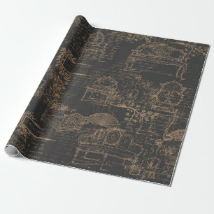 Papier Cadeau Papier de découpage de mobilier Vintage français