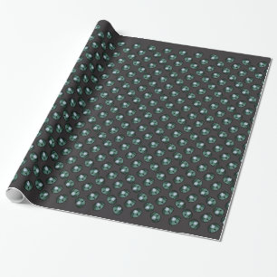 Papier Cadeau Papier de Noël Alien mou et gris