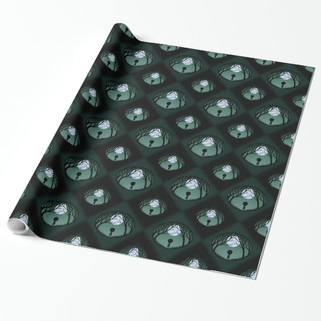 Papier Cadeau Papier de Noël Alien mou et gris (Déroulé)