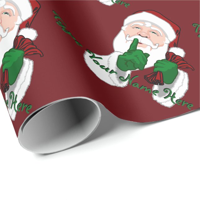 Papier Cadeau Papier de Noël personnalisé père Noël (Coin rond)