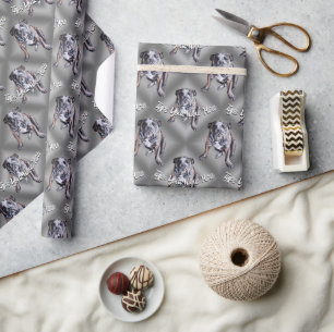 Papier Cadeau Papier de Noël pour chien de taureau sur mesure Pa