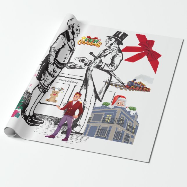 Papier Cadeau Papier de Noël victorien de l'âge doré 🎄 (Déroulé)