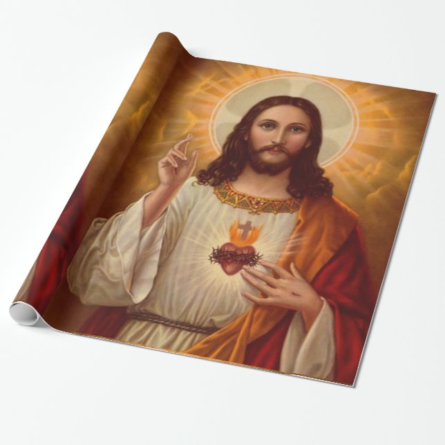 Papier Cadeau Papier de papier de papier d'enveloppement Jésus-C (Déroulé)