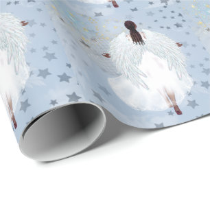 Papier Cadeau Papier de recouvrement Angel peint et Étoiles 2