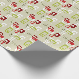 Papier Cadeau Papier de recouvrement atomique Tiki du milieu du 