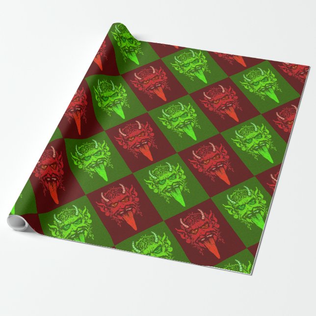 Papier Cadeau Papier de recouvrement de Krampus (Déroulé)