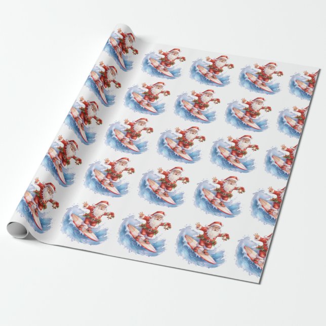 Papier Cadeau Papier de surf Père Noël Wrapping (Déroulé)