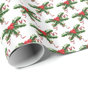 Papier Cadeau Papier de toilette de vacances-Holly