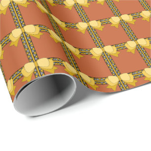 Papier Cadeau Papier d'écouvillonnage en bois d'or