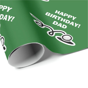 Papier Cadeau Papier d'emballage à bille de golf personnalisé po