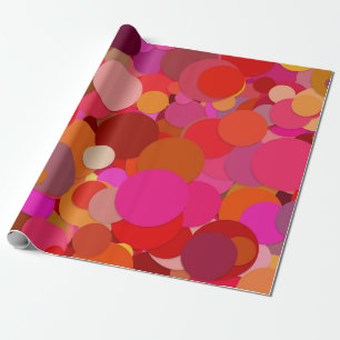 Papier Cadeau papier d'emballage à confetti à points rouges