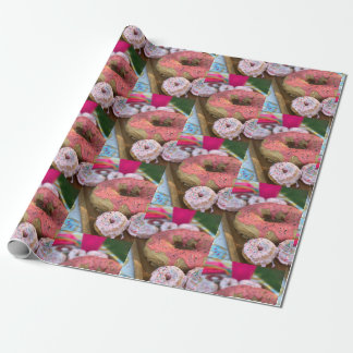 Papier Cadeau papier d'emballage à donut rose