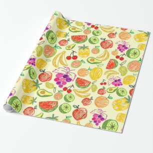 Papier Cadeau Papier d'emballage à fruits mélangés