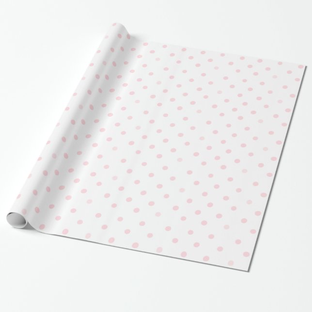 Papier Cadeau Papier d'emballage à pois roses (Déroulé)