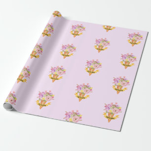 Papier Cadeau Papier d'emballage à thème crème glacée de douche 
