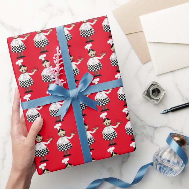 Papier Cadeau Papier d'emballage à thème du chef pizza italien (Cadeaux)