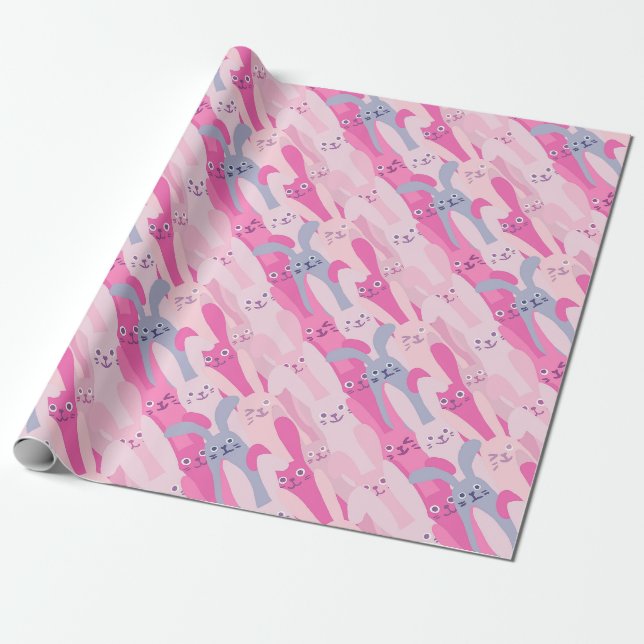 Papier Cadeau Papier d'emballage adorable du motif | de lapins (Déroulé)