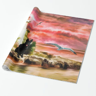 Papier Cadeau Papier d'emballage allemand Shepherd Lighthouse pe