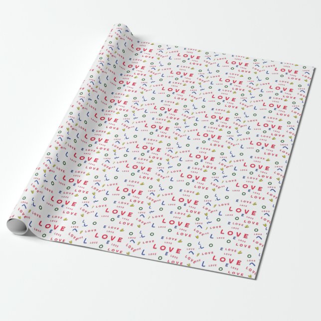 Papier Cadeau papier d'emballage amour (Déroulé)