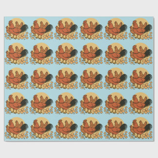 Papier Cadeau Papier d'emballage Amoureux de Poulet