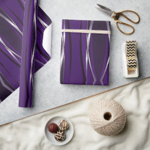 Papier Cadeau Papier d'emballage - Argent violet rétro