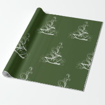 Papier d'emballage arrière - plan vert arbre blanc