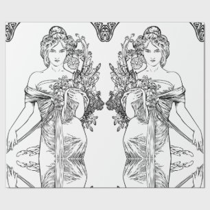 Papier Cadeau Papier d'emballage Art nouveau Alphonse Mucha