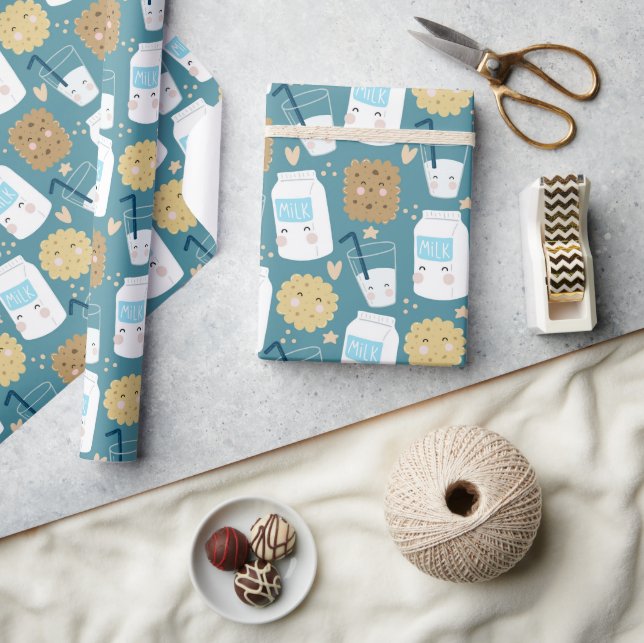 Papier Cadeau Papier d'emballage au lait et aux biscuits (Artisanat)