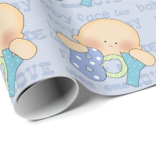 Papier Cadeau papier d'emballage baby shower garçon