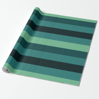 Papier Cadeau Papier d'emballage barré par verts aqueux