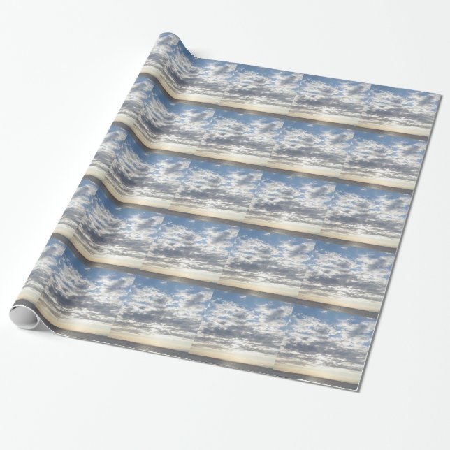 Papier Cadeau Papier d'emballage Beaux Nuages (Déroulé)