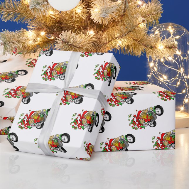 Papier Cadeau Papier d'emballage Biker Père Noël (Vacances)