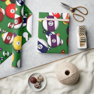 Papier Cadeau Papier d'emballage - Billiards