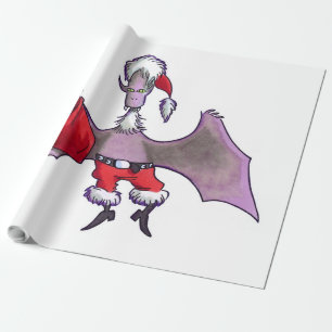 Papier Cadeau Papier d'emballage blanc brillant père Noël Bat gr