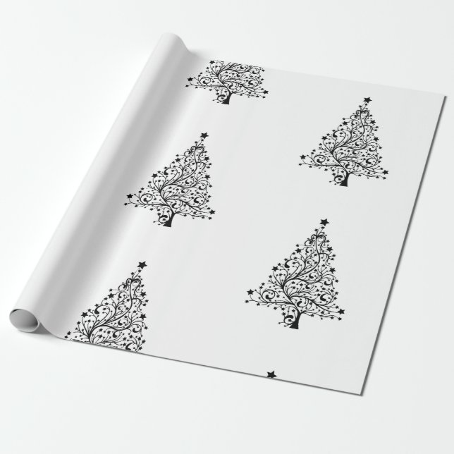Papier Cadeau Papier d'emballage blanc de style minimal pour (Déroulé)