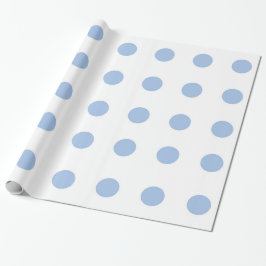 Papier Cadeau Papier d'emballage blanc et bleu-clair de point de