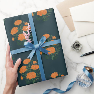 Papier Cadeau Papier d'emballage bleu Marigold
