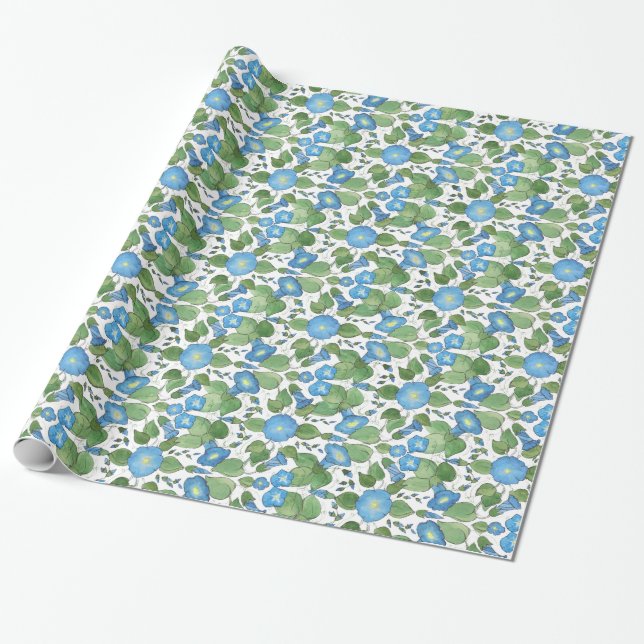 Papier Cadeau Papier d'emballage bleu nostalgique de gloire de (Déroulé)