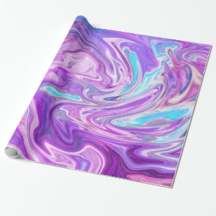 Papier Cadeau papier d'emballage bleu rose et violet