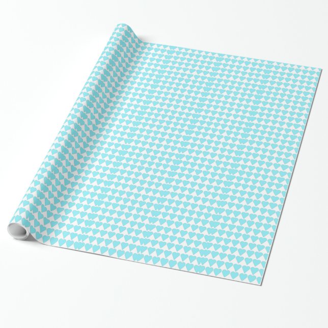 Papier Cadeau Papier d'emballage Blue Hearts (Déroulé)