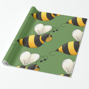 Papier Cadeau Papier d'emballage brillant d'abeille dodue