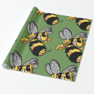 Papier Cadeau Papier d'emballage brillant d'abeille très fâchée