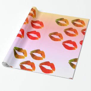 Papier Cadeau Papier d'emballage brillant de lèvres, 30 dans x 6