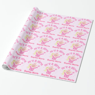 Papier Cadeau Papier d'emballage brillant de nouveau bébé fait