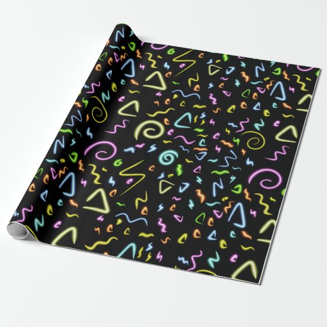 Papier Cadeau Papier d'emballage brillant néon (Déroulé)