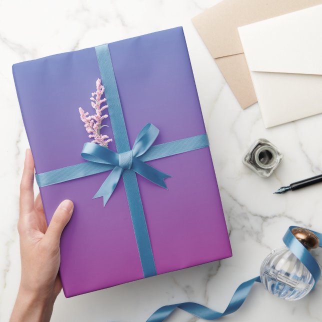 Papier Cadeau Papier d'emballage cadeau bleu violet rose ombre (Cadeaux)