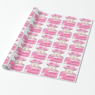 Papier Cadeau Papier d'emballage cadeau de baby shower de fille