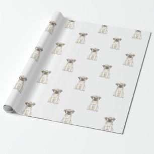 Papier Cadeau Papier d'emballage cadeau de chien de carlin